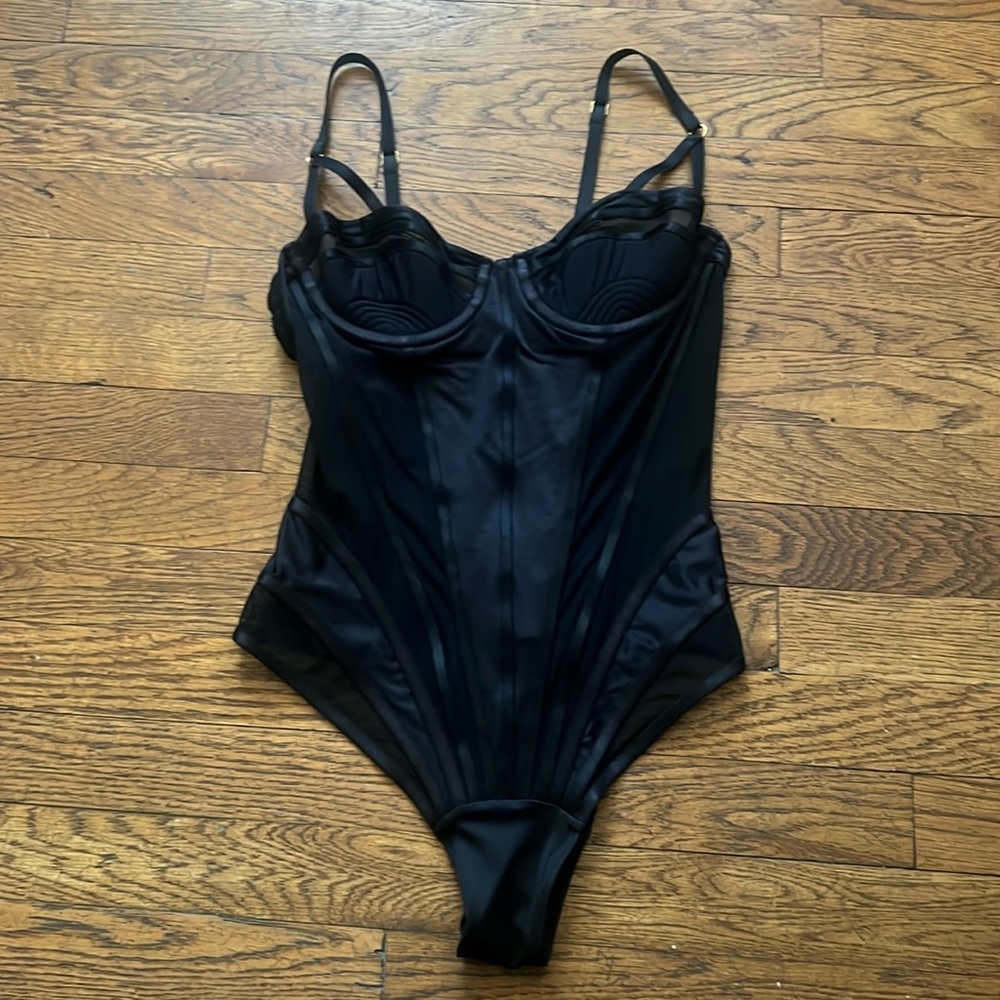 Dolce and Gabbana body suit black silk